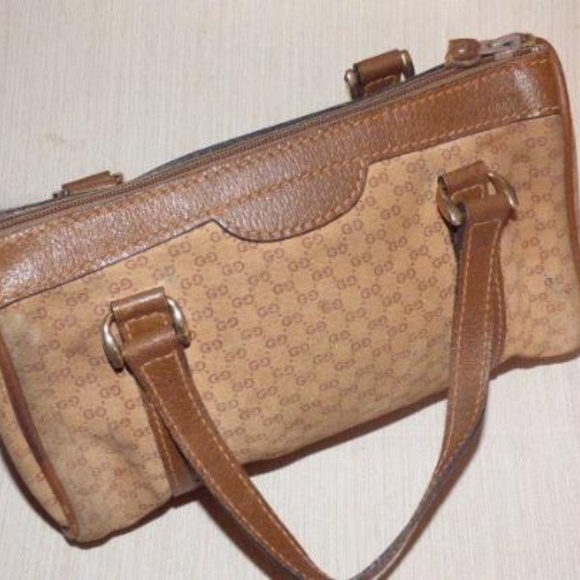 Vintage Shades Of Brown Small G Logo Leather/Suede - Picture 1 of 5